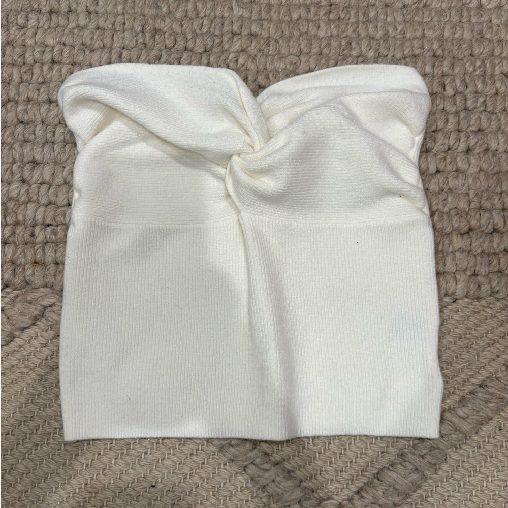 Strapless knit tank top